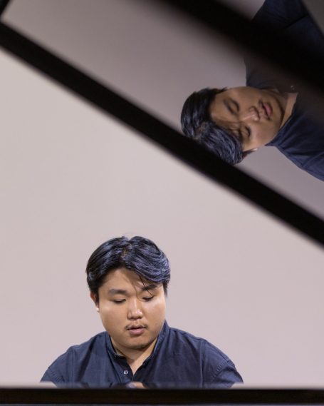 A competitor at the piano during the competition